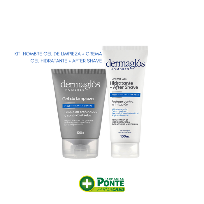 DERMAGLOS - Kit Gel de Limpieza + Crema gel Hidratante