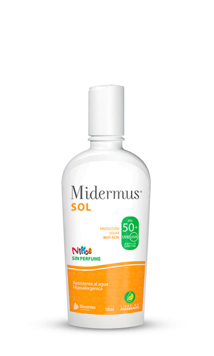 MIDERMUS - Protector Solar FPS 50 - Niños sin perfume