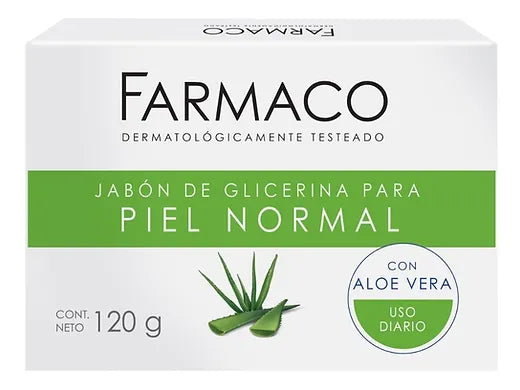 FARMACO - Jabon de Glicerina Piel Normal con Aloe Vera - 120g