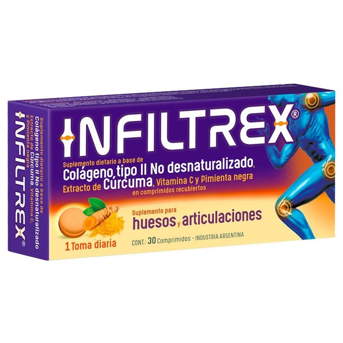 INFILTREX - Colageno Tipo II No Desnaturalizado - 30comp