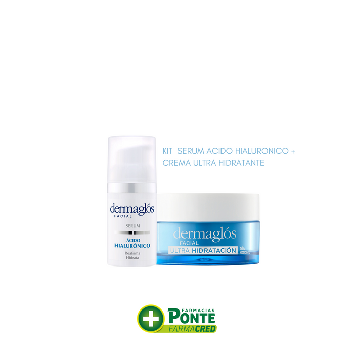DERMAGLOS - Kit Serum Acido Hialuronico + Crema Ultra Hidratante