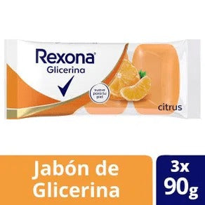 Rexona Jabon Pastilla Glicerina Citrus 3x90